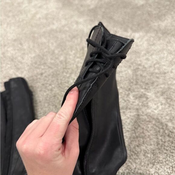 Born Caladium Tall Tie Black Lace Up Riding Leather Boot - Picture 8 of 11